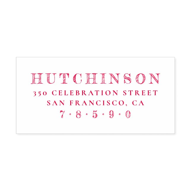 Carimbo Auto Entintado Endereço de devolução de nome de família esboçado  (Design)