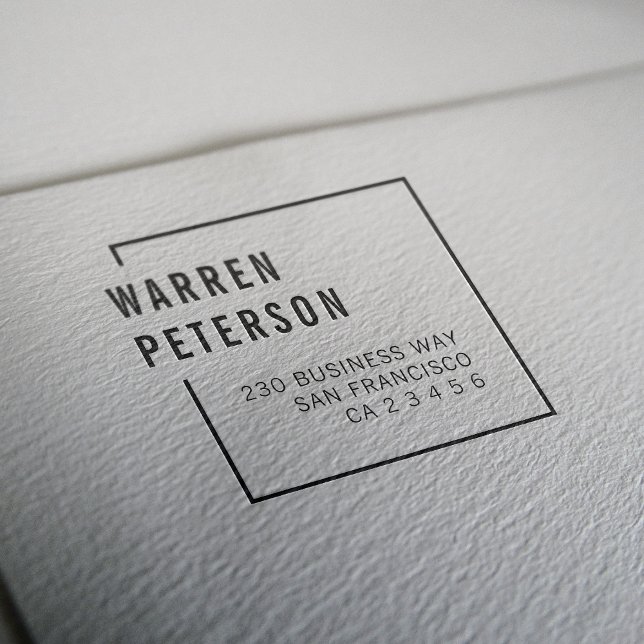 Carimbo Auto Entintado Endereço de Devolução de Nome Geométrico Moderno (Criador carregado)