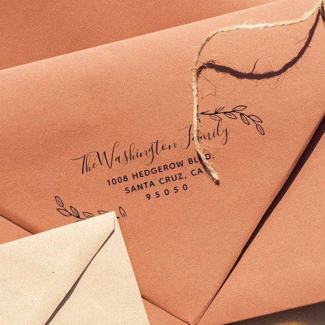 Carimbo Auto Entintado Endereço de devolução de nomes de família de scrip (Criador carregado)