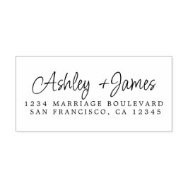 Carimbo Auto Entintado Endereço de Devolução de Nomes de Script Elegante