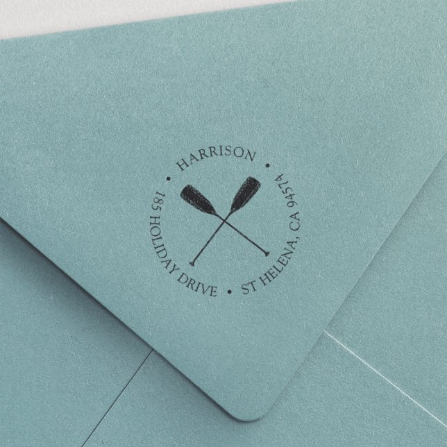 Carimbo Auto Entintado Endereço de Devolução de Oars Náuticos Clássicos (Criador carregado)