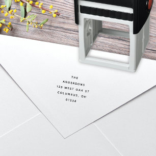 Carimbo Auto Entintado Endereço de Devolução de Placa Lanterna Preta e