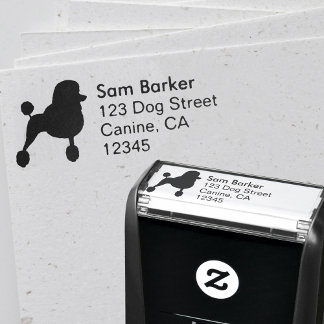 Carimbo Auto Entintado Endereço de devolução de poodle Silhouette Standar
