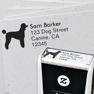 Carimbo Auto Entintado Endereço de devolução de poodle Silhouette Standar