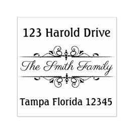 Carimbo Auto Entintado Endereço de Devolução de Quadro Elegante