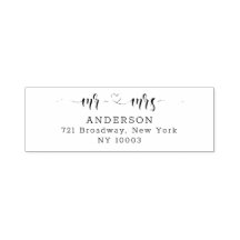 Endereço de Devolução de Script Calligráfico Coraç