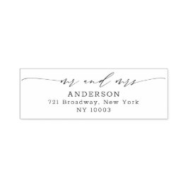 Carimbo Auto Entintado Endereço de Devolução de Script Calligráfico Moder