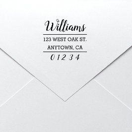 Carimbo Auto Entintado Endereço de Devolução de Script de Caligrafia Mode