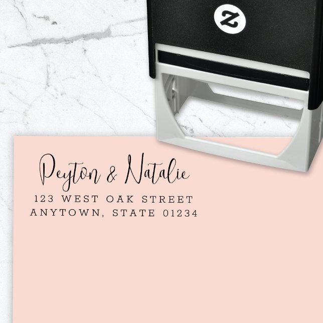 Carimbo Auto Entintado Endereço de Devolução de Script de Caligrafia Mode (Criador carregado)