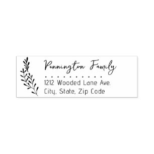 Carimbo Auto Entintado Endereço de Devolução de Script de Nome da Família