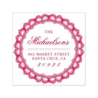 Carimbo Auto Entintado Endereço de Devolução de Script de Sobrenome de Bo