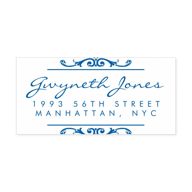 Carimbo Auto Entintado Endereço de devolução de script e Na moda do Elega (Design)