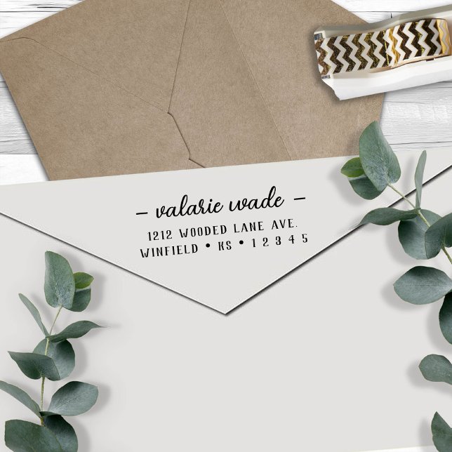 Carimbo Auto Entintado Endereço de Devolução de Script Elegante (Criador carregado)