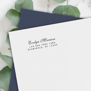 Carimbo Auto Entintado Endereço de Devolução de Script Elegante