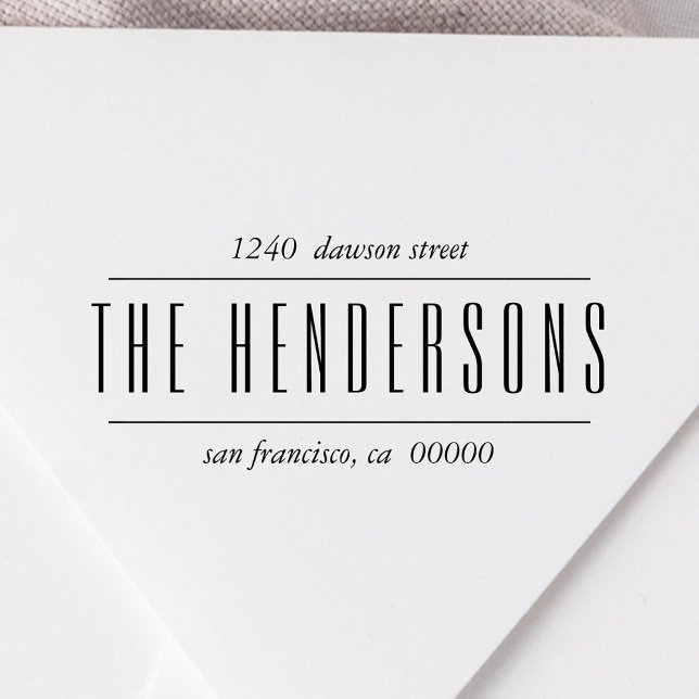 Carimbo Auto Entintado Endereço de devolução de script em negrito da famí (Criador carregado)