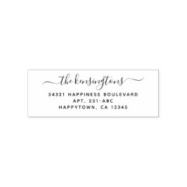 Carimbo Auto Entintado Endereço de Devolução de Script Manuscrito Elegant