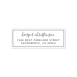 Carimbo Auto Entintado Endereço de Devolução de Script Manuscrito Simples