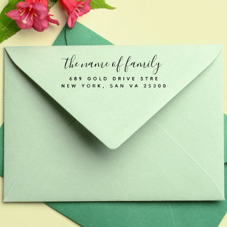 Carimbo Auto Entintado Endereço de Devolução de Script Moderno Profission