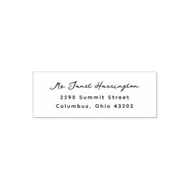 Carimbo Auto Entintado Endereço de Devolução de Script Moderno Simples