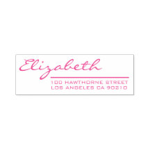 Endereço de Devolução de Script Rosa Girly Elegant