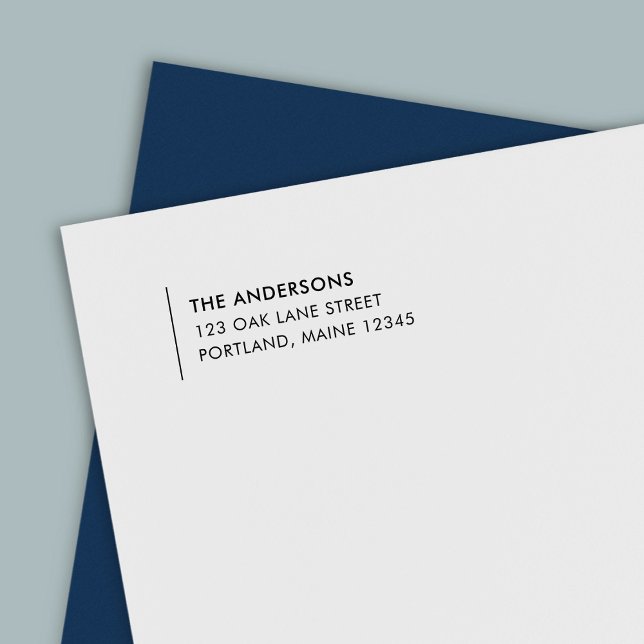 Carimbo Auto Entintado Endereço de Devolução de Sobrenome de Linha Modern (Criador carregado)