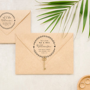 Carimbo Auto Entintado Endereço de Devolução de Sr & Sra. de Script Perso