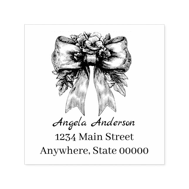 Carimbo Auto Entintado Endereço de devolução do Arco Chinoiserie (Design)