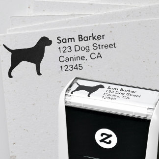 Carimbo Auto Entintado Endereço de devolução do Borda Terrier Silhouette