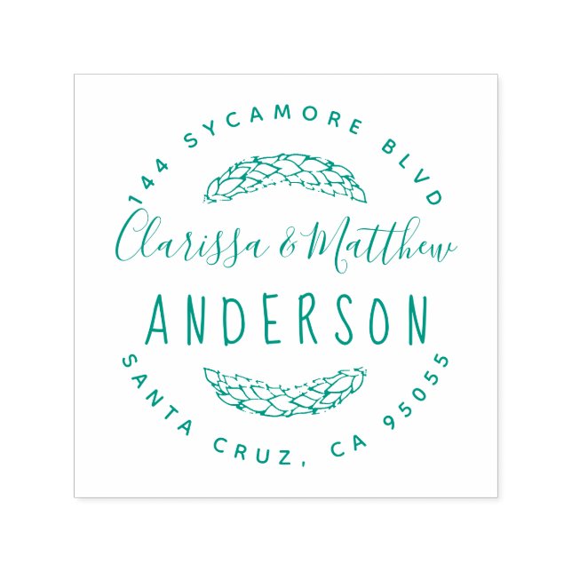 Carimbo Auto Entintado Endereço de devolução do Casal casado com a mão ru (Design)