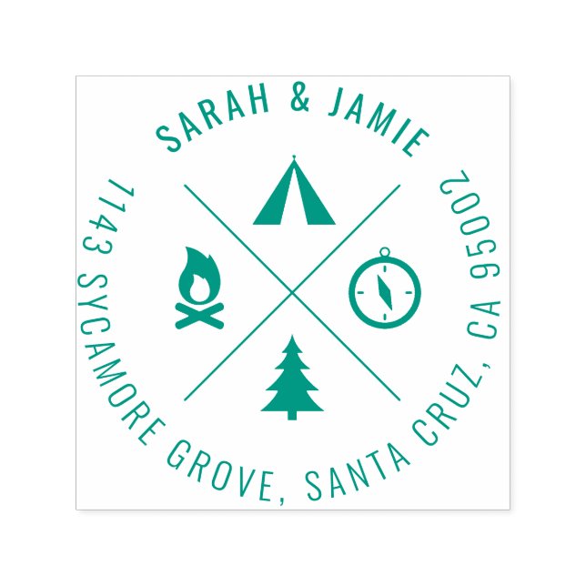 Carimbo Auto Entintado Endereço de devolução do Casal de Campanha Minimal (Design)