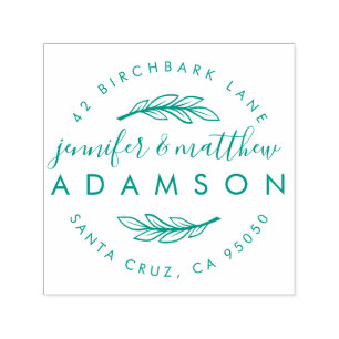 Carimbo Auto Entintado Endereço de devolução do Casal de casamento Elegan