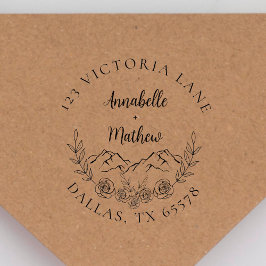 Carimbo Auto Entintado Endereço de devolução do Casal Russo & Casamento v