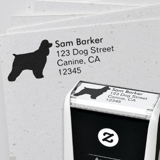 Carimbo Auto Entintado Endereço de devolução do coquetel Spaniel Silhouet