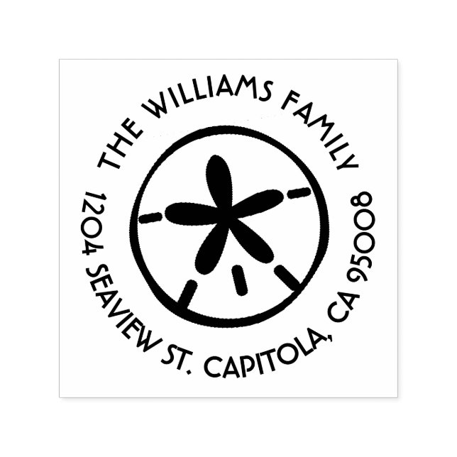 Carimbo Auto Entintado Endereço de devolução do dólar de praia (Design)