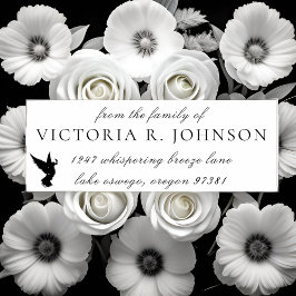 Carimbo Auto Entintado Endereço de devolução do Funeral da Família Dove