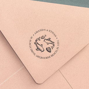 Carimbo Auto Entintado Endereço de devolução do Koi Pond