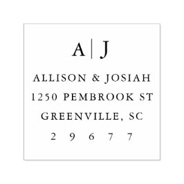 Carimbo Auto Entintado Endereço de devolução do Monograma