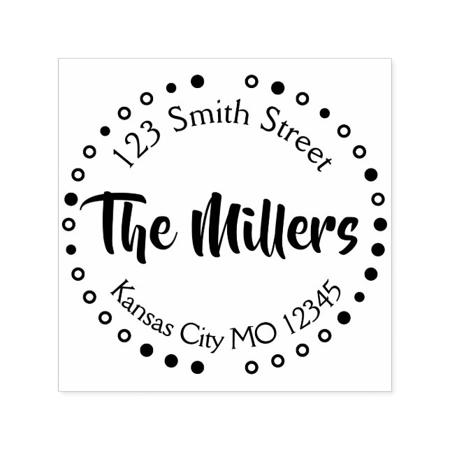 Carimbo Auto Entintado Endereço de devolução do Monograma Clássico (Design)