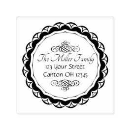 Carimbo Auto Entintado Endereço de devolução do Monograma Elegante