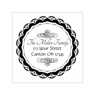 Carimbo Auto Entintado Endereço de devolução do Monograma Elegante