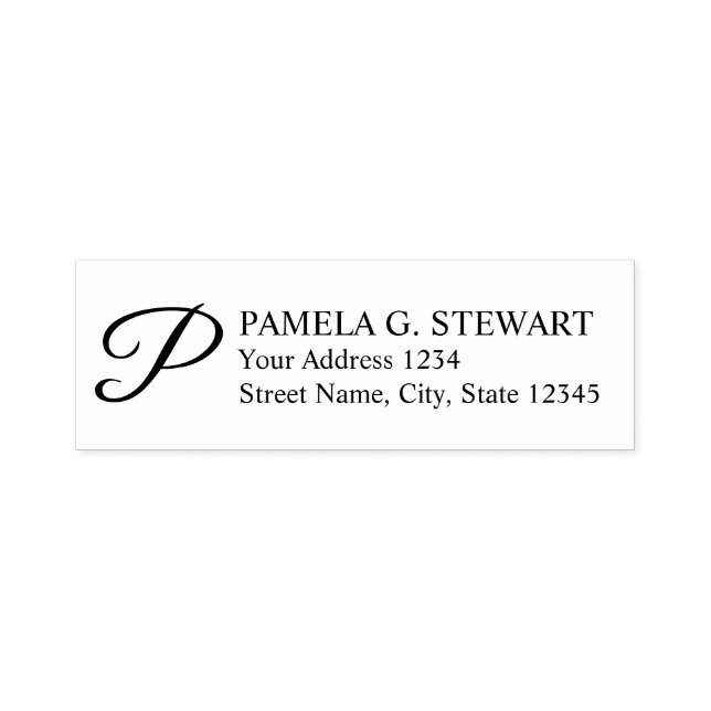 Carimbo Auto Entintado Endereço de devolução do Monograma Profissional (Design)