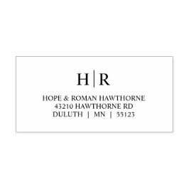 Carimbo Auto Entintado Endereço de devolução do Monograma Simples Clássic