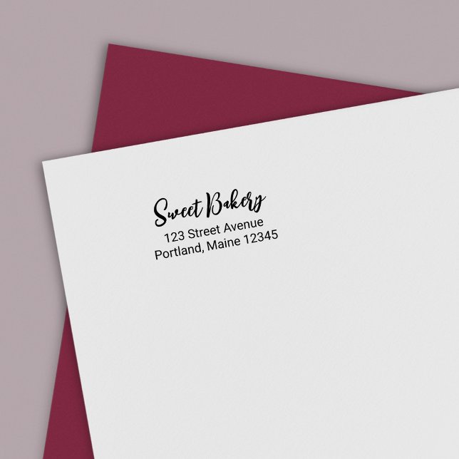 Carimbo Auto Entintado Endereço de Devolução do Nome Comercial do Script  (Criador carregado)