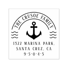 Carimbo Auto Entintado Endereço de devolução do nome da família Anchor & 
