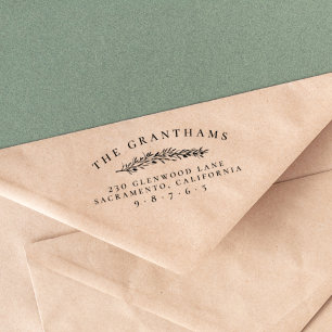 Carimbo Auto Entintado Endereço de devolução do nome da família da filial