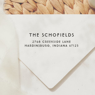 Carimbo Auto Entintado Endereço de devolução do nome da família de fontes