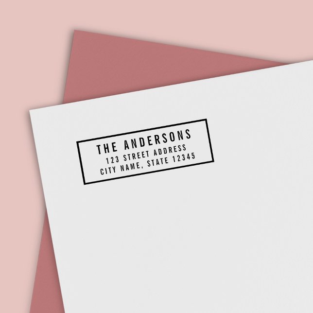 Carimbo Auto Entintado Endereço de Devolução do Nome da Família de Negrit (Criador carregado)