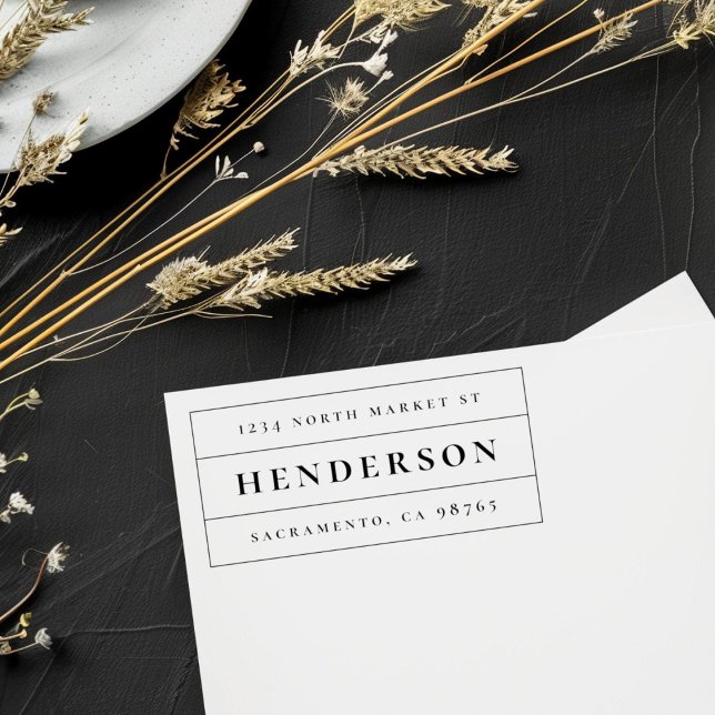 Carimbo Auto Entintado Endereço de Devolução do Nome da Família de Negrit (Criador carregado)