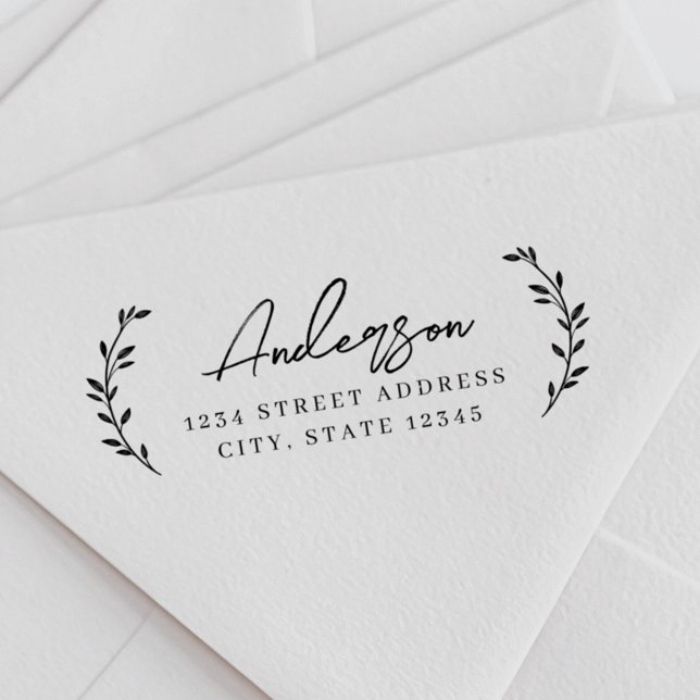 Carimbo Auto Entintado Endereço de Devolução do Nome da Família de Pastas (Criador carregado)