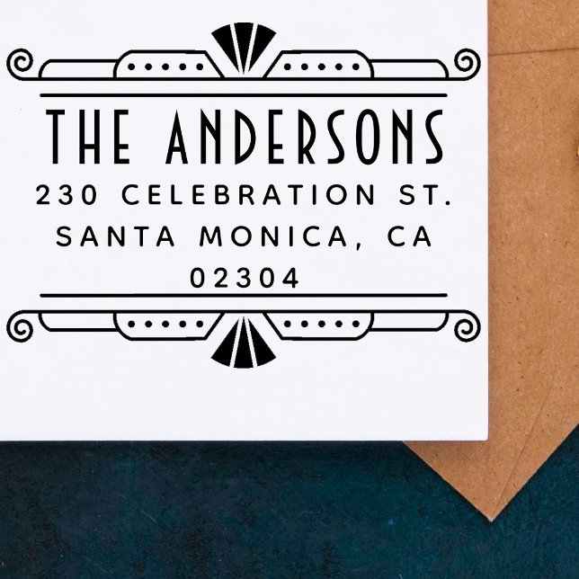 Carimbo Auto Entintado Endereço de devolução do nome da família de quadro (Criador carregado)